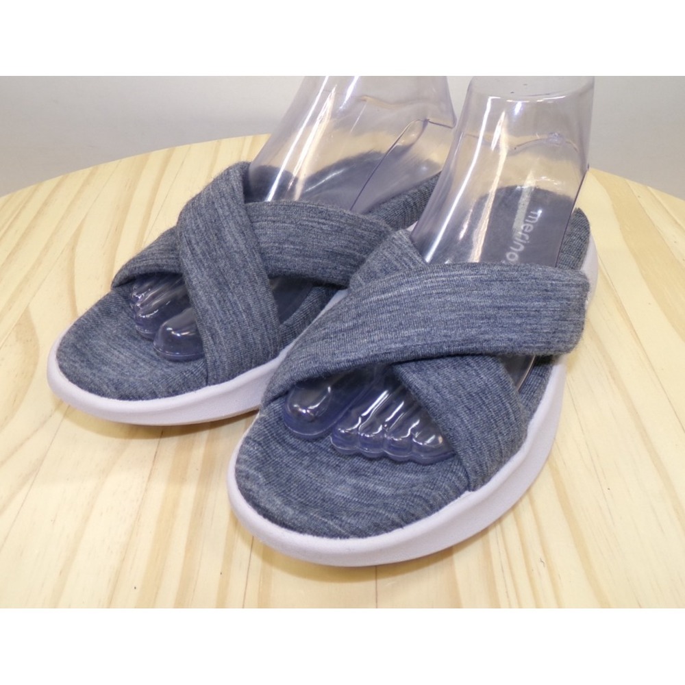 Women's Cross-Band Slide Slippers in Gray